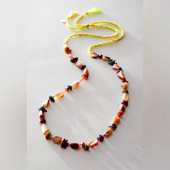 Free People Jewelry - Free People x Ariana Ost At the Market Beaded Neon Braid Necklace New With Tags